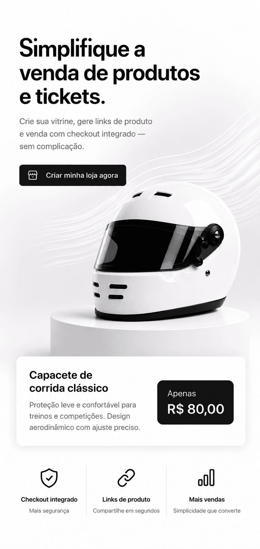 Simplifique a venda de produtos e tickets.